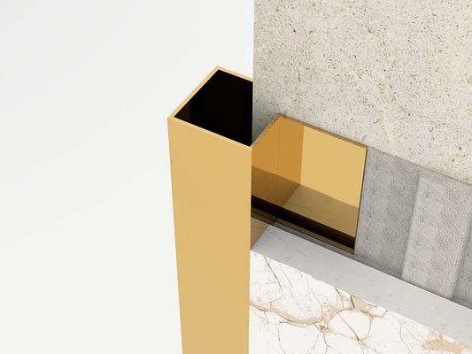 برش گوشه ای از جنس استنلس استیل براق طلای روشن 2.5 متر