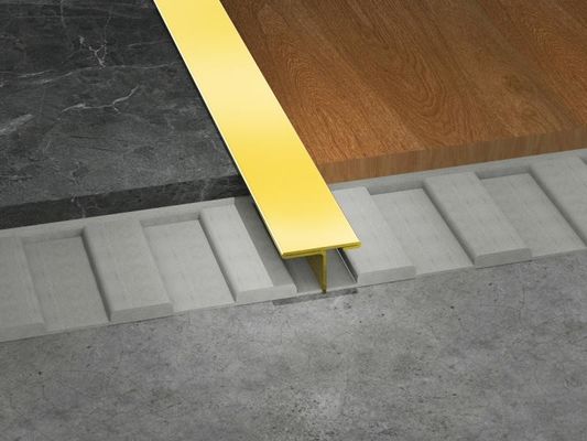 T Shaped Brass Tile Trim 1.8m High Corrosion Resistance Outdoor Stairs