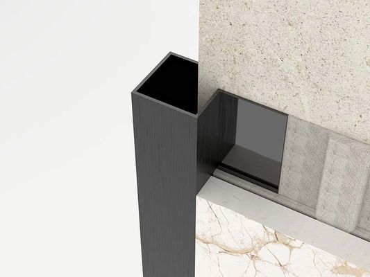 Brushed Square Shape Stainless Steel Tile Trim 0.6mm Finishing Strip Outside