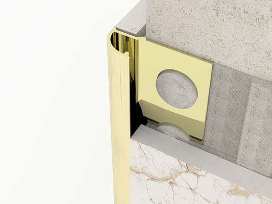 TUV Stainless Steel Tile Trim Brushed Round Closing Metal Strip