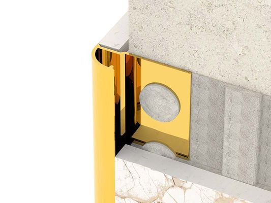 TUV Stainless Steel Tile Trim Brushed Round Closing Metal Strip
