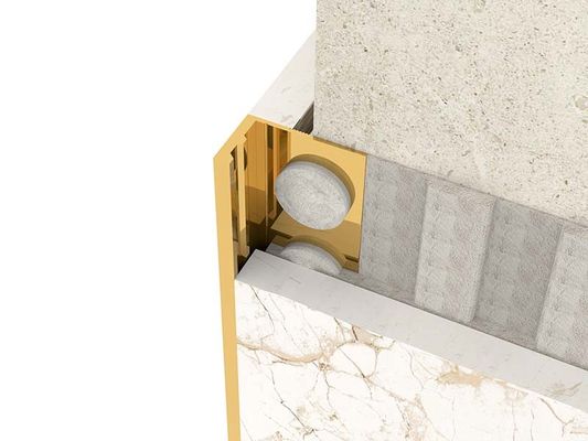 Bright Metal Color Stainless Steel Tile Trim 8mm Square Shape