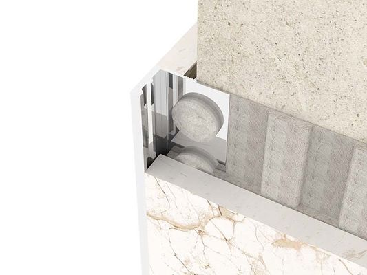 Bright Metal Color Stainless Steel Tile Trim 8mm Square Shape