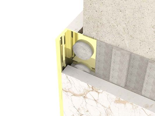Brushed Metal Stainless Steel Tile Trim SS304 Square Closing Strip Tile Edge Trim