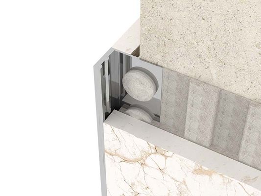 Brushed Metal Stainless Steel Tile Trim SS304 Square Closing Strip Tile Edge Trim