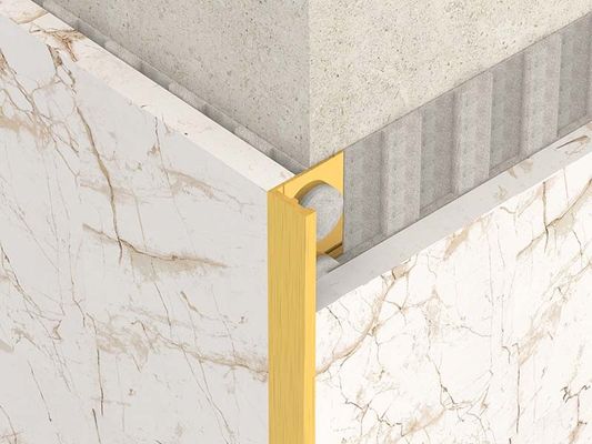 1.8m Brushed Stainless Steel Angle Trim Metal Bullnose Border Edge Trim