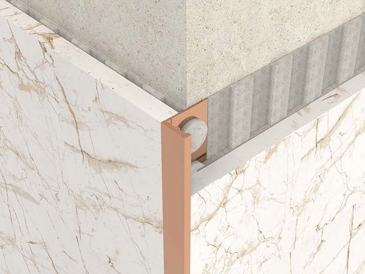 Bright 2.5m Stainless Steel Tile Trim Silver Metal Decorative Bullnose Border