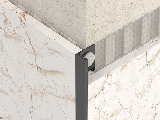 Bright 2.5m Stainless Steel Tile Trim Silver Metal Decorative Bullnose Border