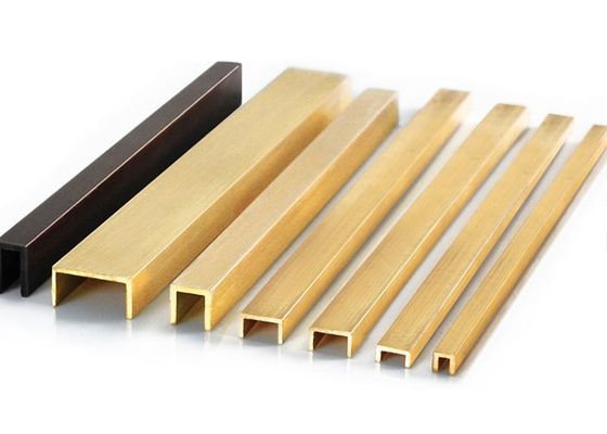 Interior Decoration Luxurious Brass Edging Strip Brushed Brass Tile Trim 10mm