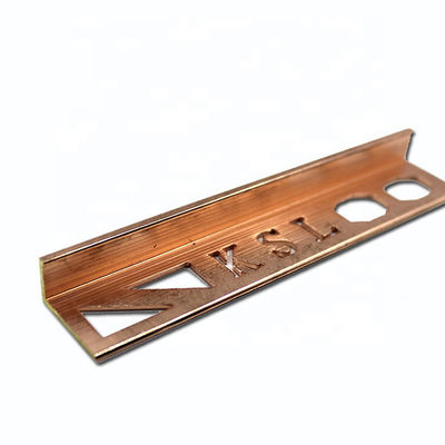 L Shape Brushed Brass Tile Trim 10mm Connective Strip ISO9001