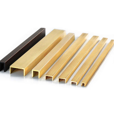 Furniture Use 2.7m Brass Decorative Strips L Shaped Tile Trim
