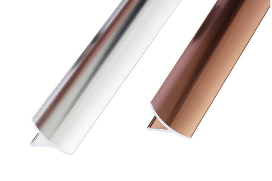 Silver Color Internal Aluminium Tile Trim Custom Size