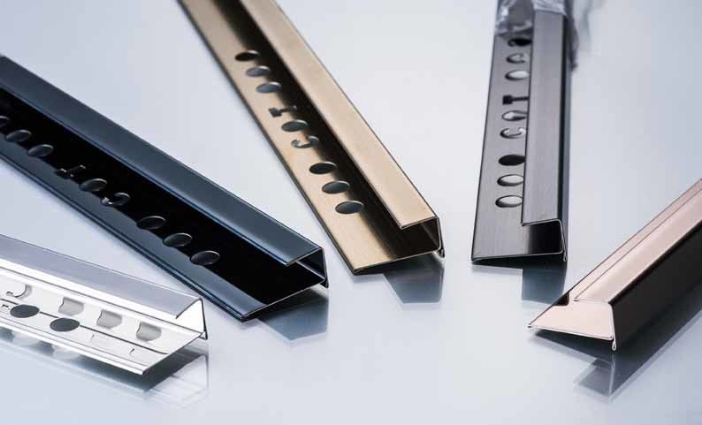 Inside Corner Stainless Steel Metal Bullnose Border Edge Trim 2.5m