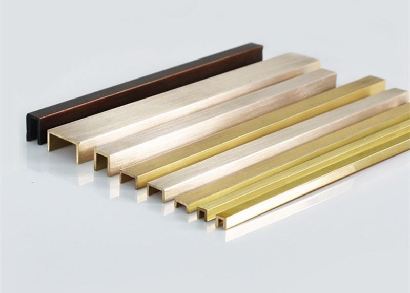 Brass Edge Trim For Tiles 2.5m Ceramic Tile Decoration