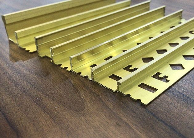 Brass Edge Trim For Tiles 2.5m Ceramic Tile Decoration