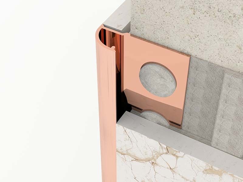 TUV Stainless Steel Tile Trim Brushed Round Closing Metal Strip
