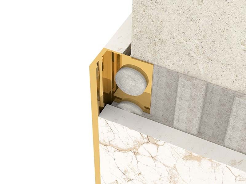 Bright Metal Color Stainless Steel Tile Trim 8mm Square Shape