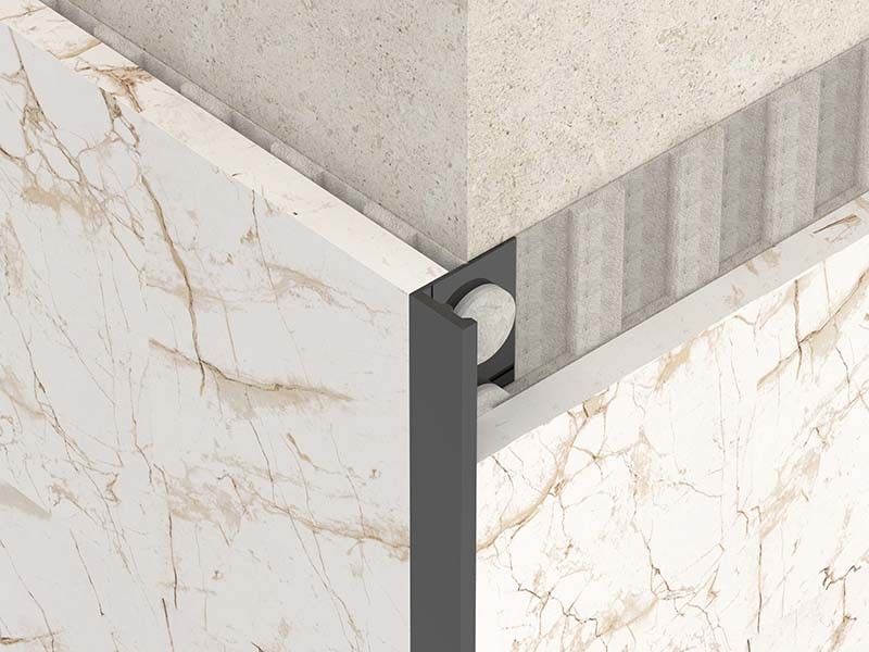 Bright 2.5m Stainless Steel Tile Trim Silver Metal Decorative Bullnose Border