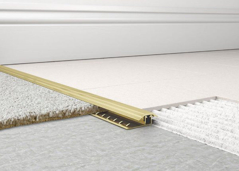 Aluminum Alloy Curved Carpet Transition Strips For Hotel Plaza