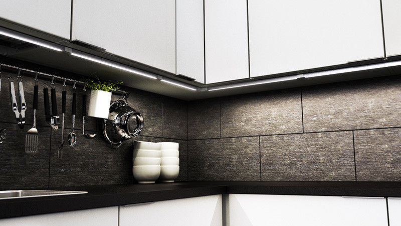 10mm Aluminum LED Profiles For Strip Lights Interior Lighting With Frosted Cover