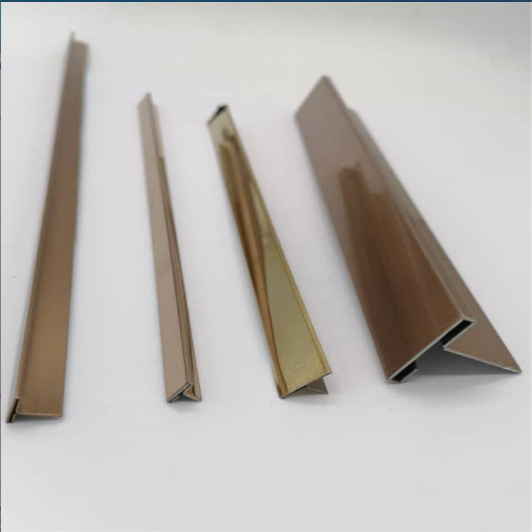 T Stainless Steel Gold Silver Aluminium Tile Trim  8mm 10mm