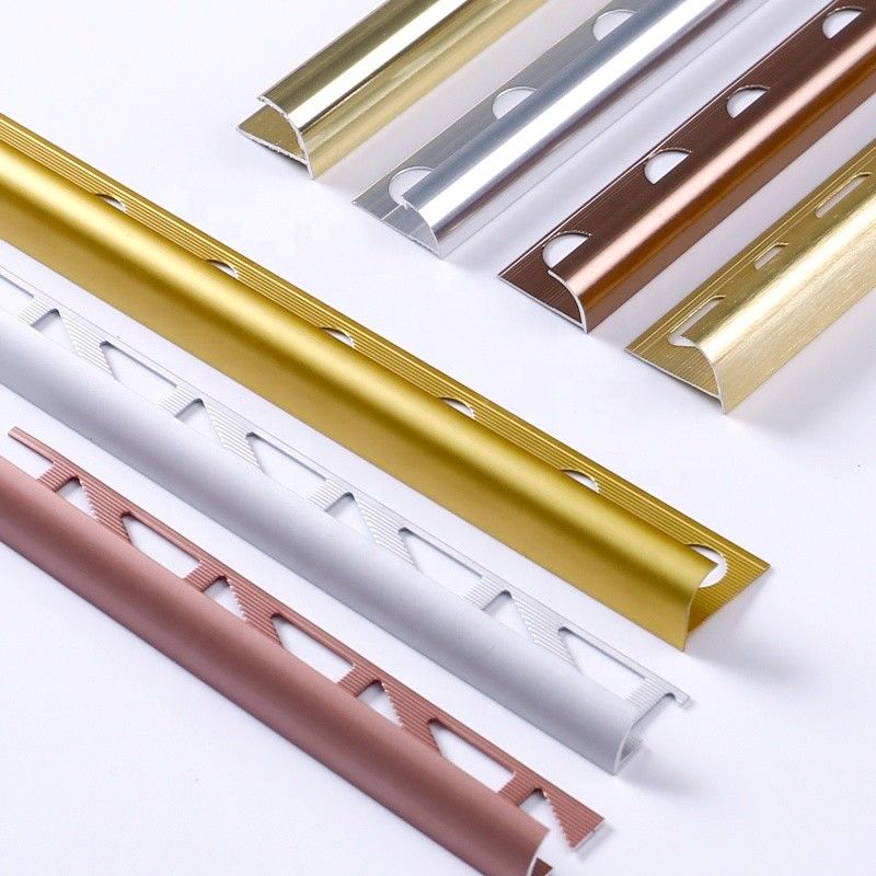 تر و تمیز لبه فلزی آنودایز شده SGS 10mm برای کاشی و سرامیک 1.8 متر