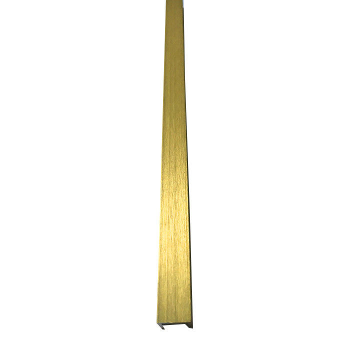 Extrusion Profile Brushed Brass Tile Trim 12mm Wall Transition U Shape