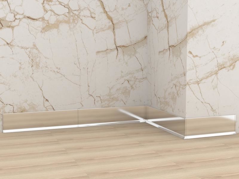 0.8mm Aluminum Skirting Board Brushed Kitchen Cabinet Flat Skirting Board