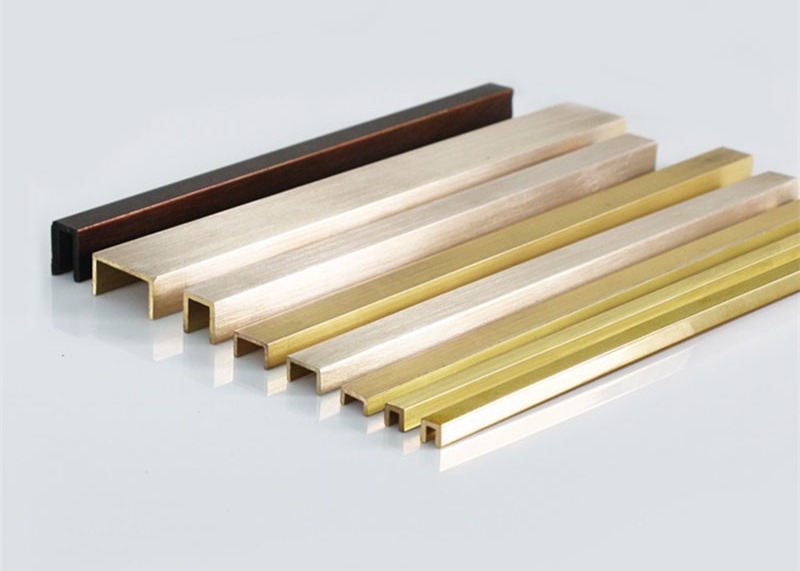 Brass Edge Trim For Tiles 2.5m Ceramic Tile Decoration