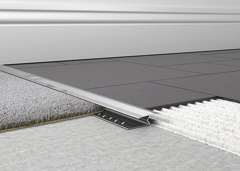 Aluminum Alloy Curved Carpet Transition Strips For Hotel Plaza